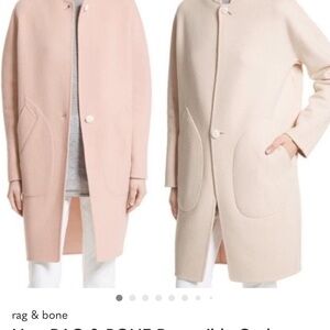 rag & bone Pink and Cream Trench Coat